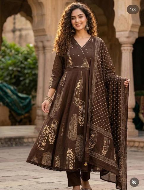 Jaipuri anarkali 3pcs kurti wholesaler in ahmedabad